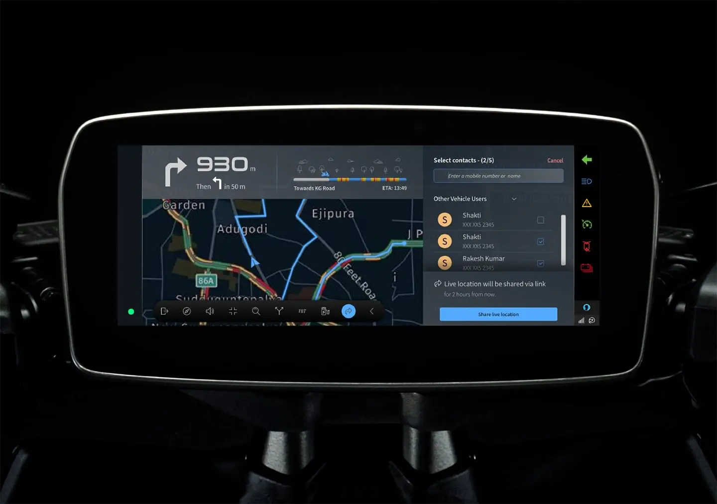 10.25-inch TFT Touchscreen Dashboard